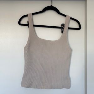 Aritizia long sculpt knit tank (Cloud)